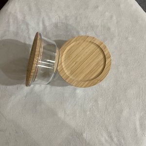 Glass containers with wood lids